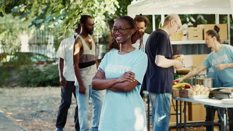 woman attending a hunger relief event