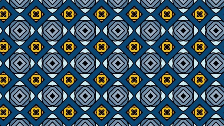 Dettaglio di un motivo esclusivo con un design a forme geometriche basato su triangoli.