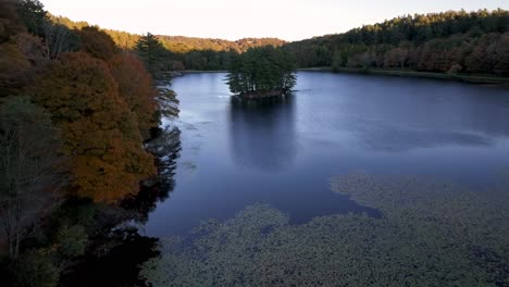fall foilage aerlal around he banks of manor