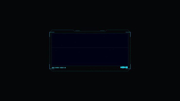 Futuristisk digital HUD-grænsefladeramme på mørk baggrund
