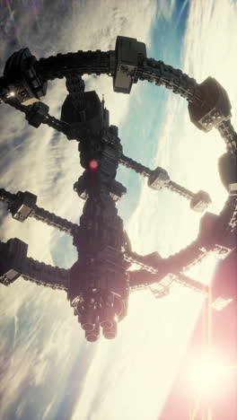 estación espacial en órbita alrededor de la tierra