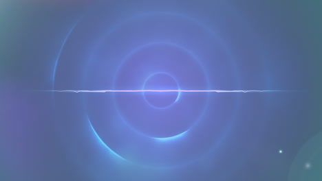 animación de ondas y luces sobre círculos azules que se mueven sobre un fondo negro