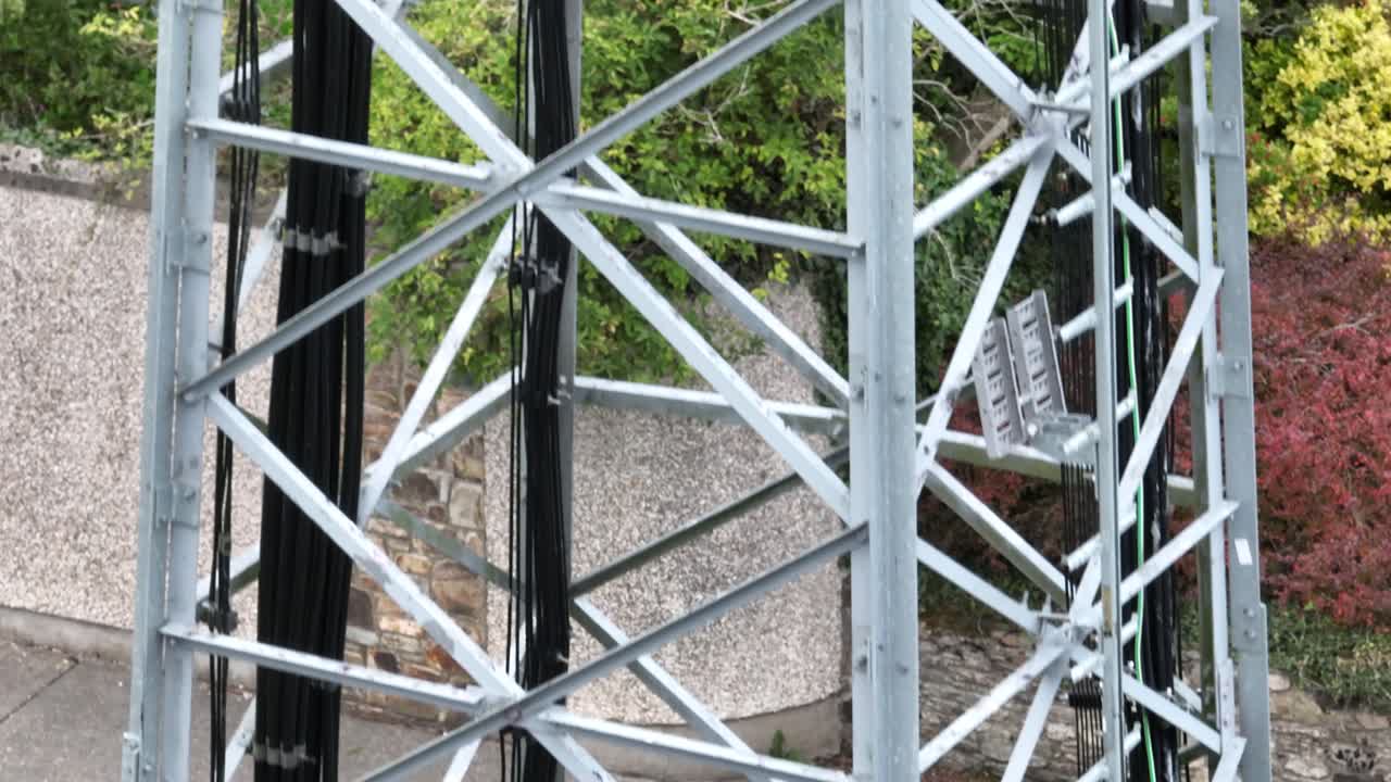 gsm 안테나 드론 샷 클로즈업