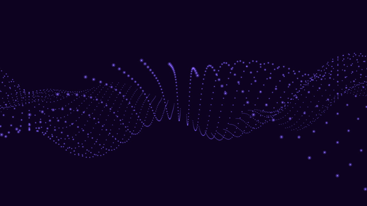 Neon abstract audio waves pattern on black gradient