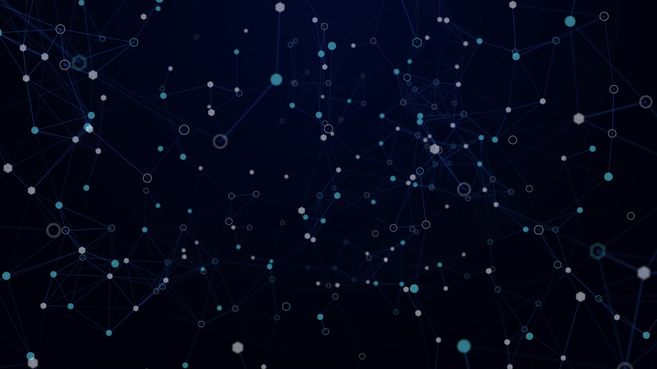 Abstract Digital Network Connection with Floating Nodes and Lines
