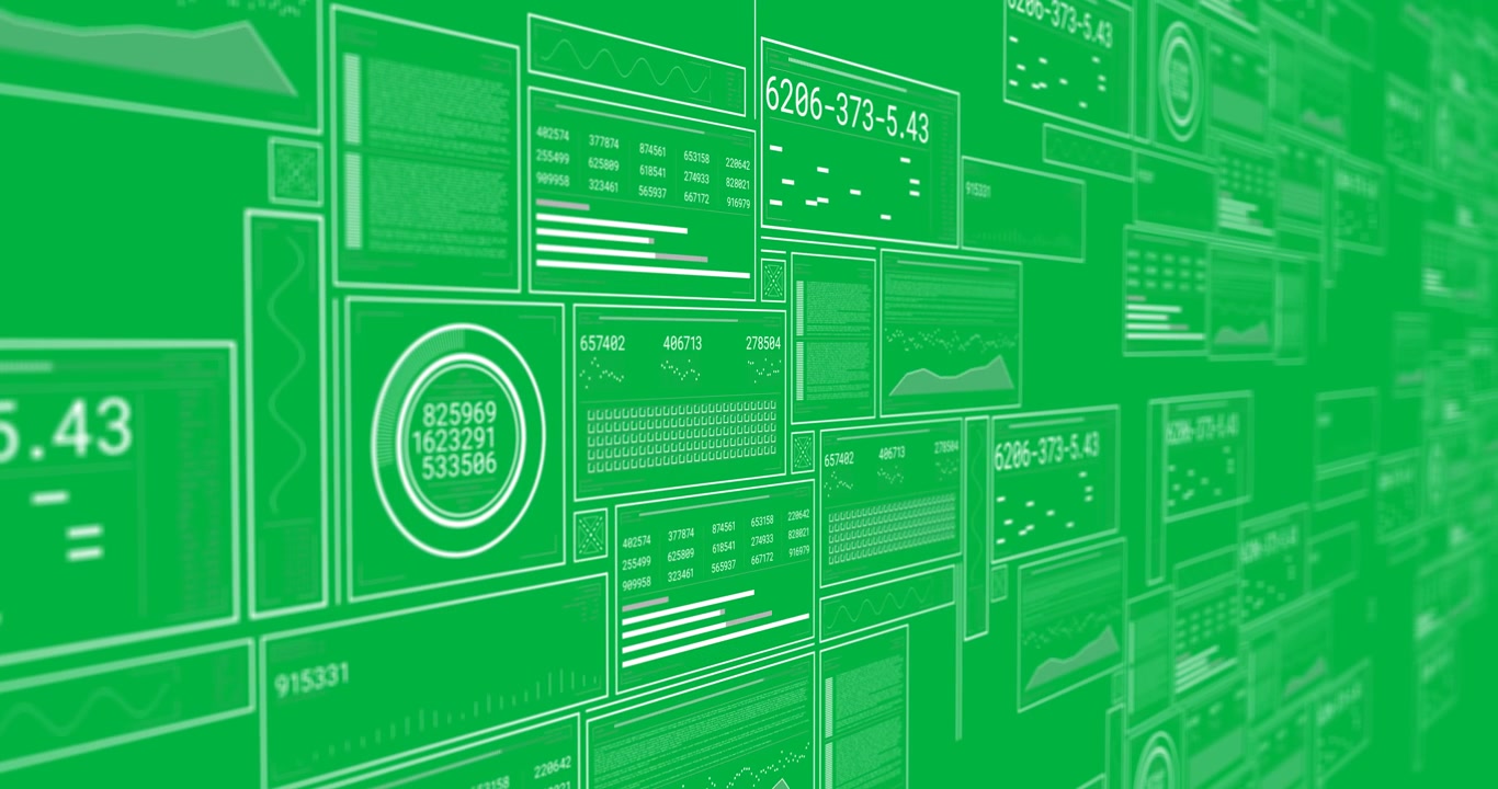 Animation of data processing on transparent background