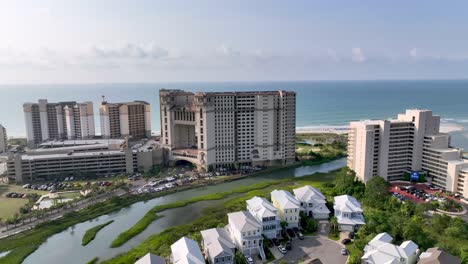 Myrtle-Beach-Carolina-Del-Sur,-órbita-De-La-Torre-De-La-Playa-Norte