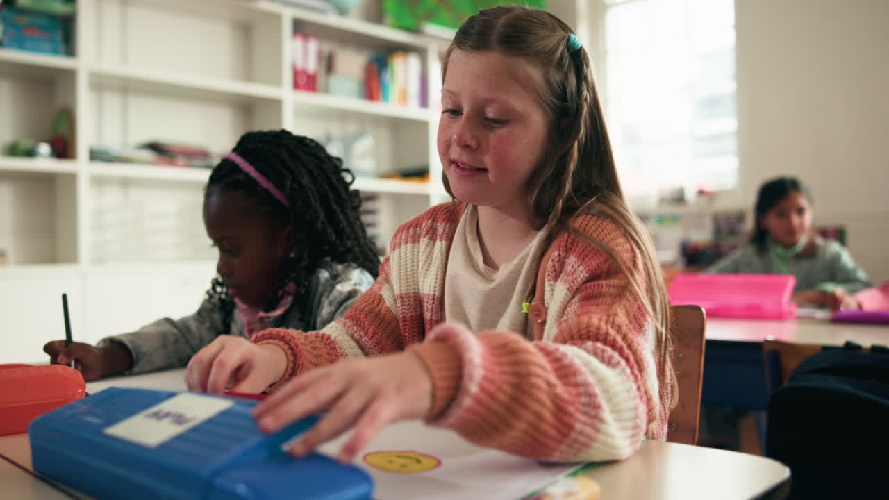 Students collaborating in the classroom