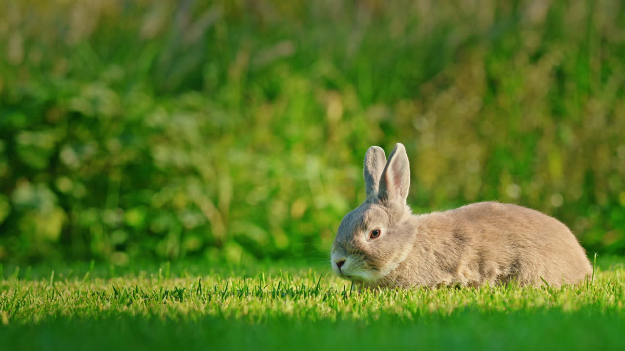 un conejo bebé en un prado