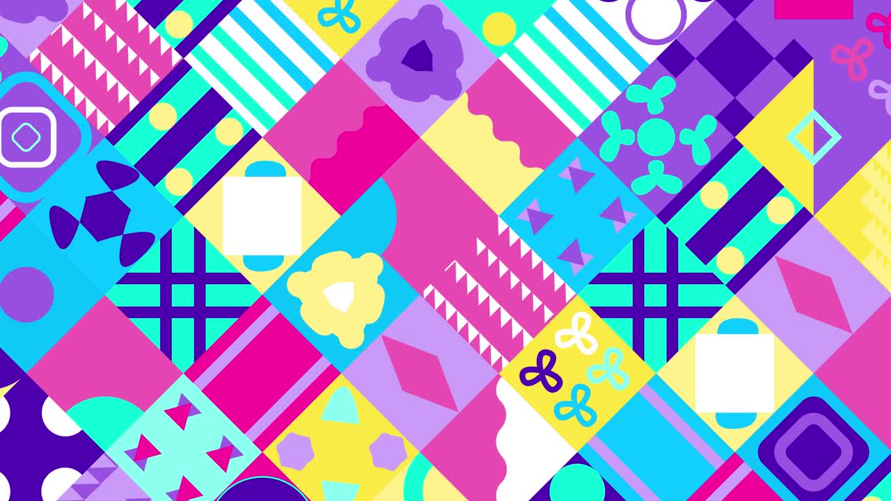 Purple And Yellow Geometric Animated Background