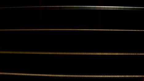 close-up of guitar strings