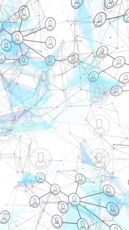 animation of network of connections with people icons over white background