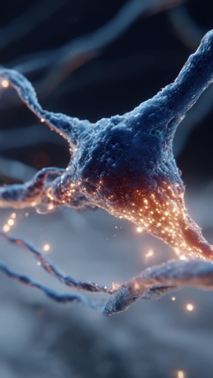 Stunning Close-Up of a Neuron with Glowing Connections, Highlighting the Intricacies of Neural Networks and Their Importance in Brain Functionality and Communication