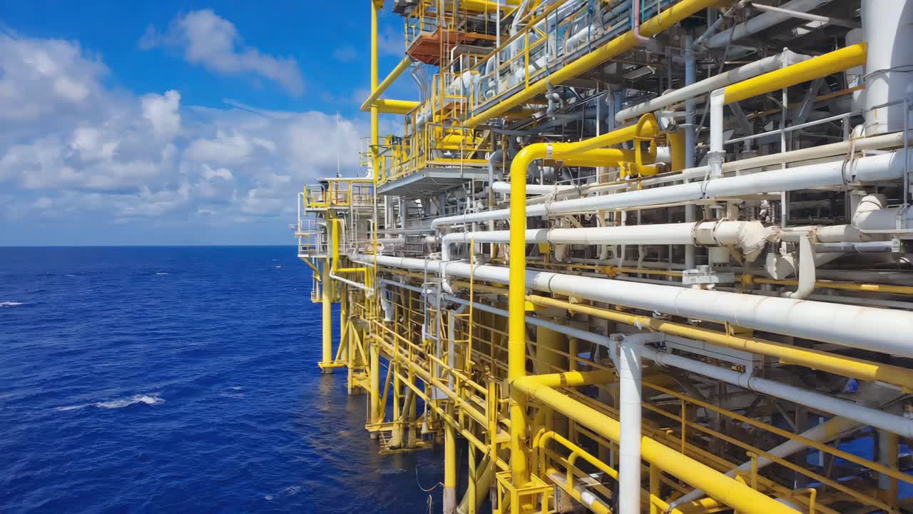 바다에서 해상 석유 기구