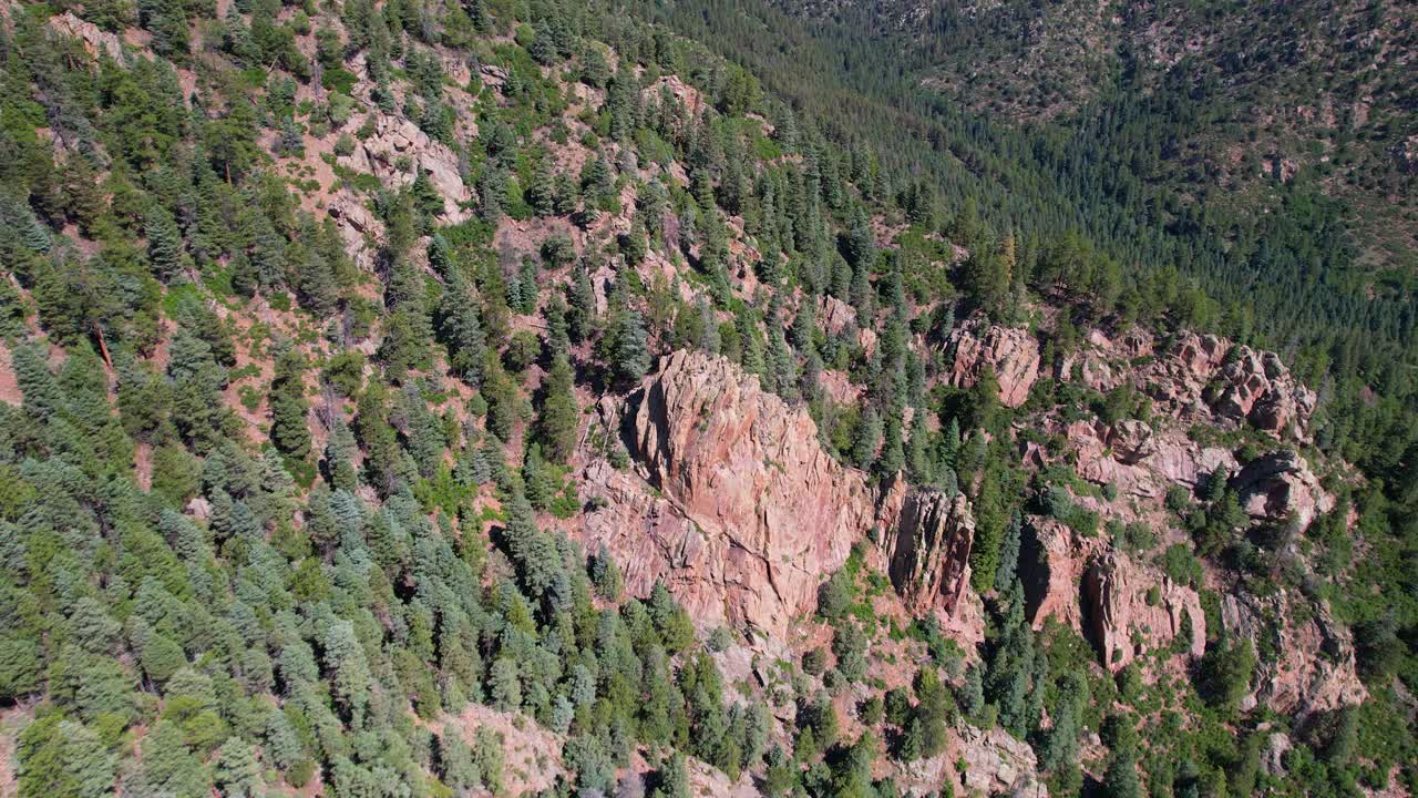 Aerial View of Cliffs and Pine Forest in Landscape ef Colorado USA. Frontier Pathways Scenic and Historic Byway