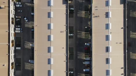 Aerial-shot-of-warehouses-in-industrial-zone