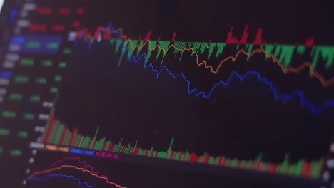 financial investment stockbroker stock market analysis data graph with price rates with laptop on desk, trader research