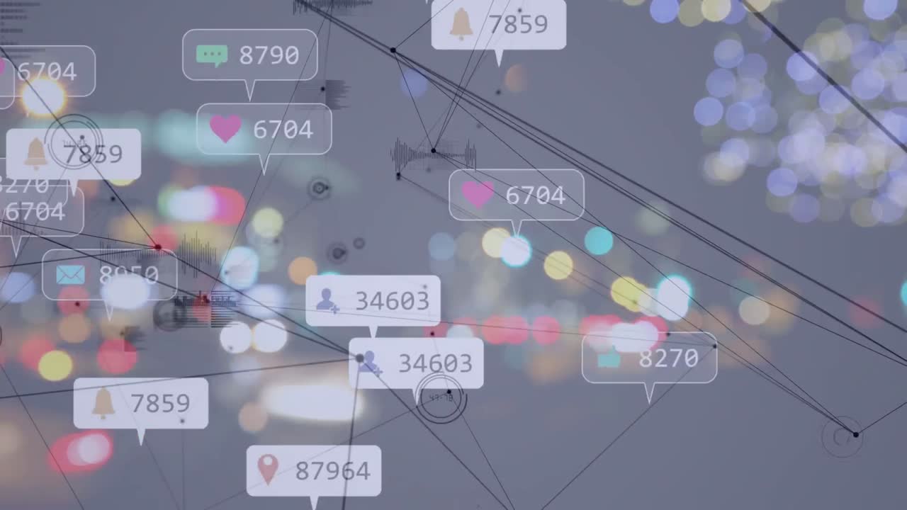 도로 위의 미디어 아이콘의 애니메이션