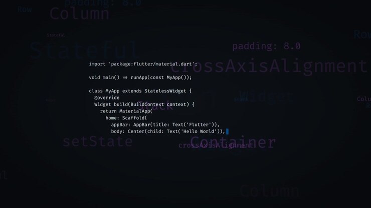 Writing Flutter Hello World Code in IDE