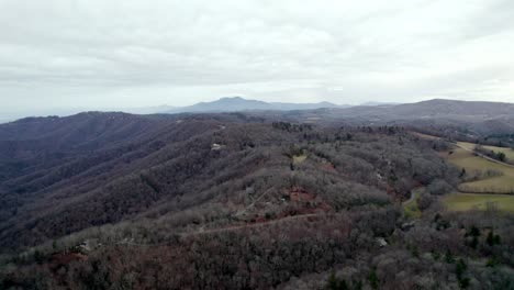 slow aerial push into grandfather mountain nc, north carolina in winter near boone and blowing rock nc, north carolina
