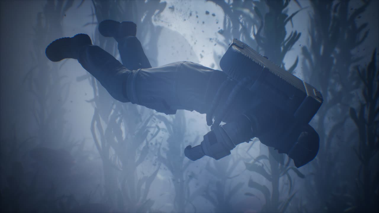 우주인 우주인 바다에서