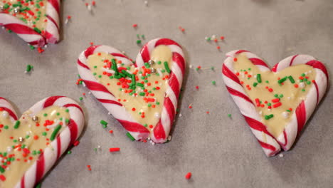 christmas love heart treats made with candy cane and white chocolate