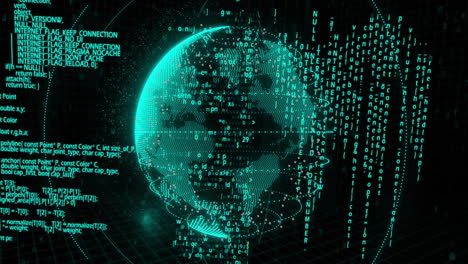 animación del procesamiento de datos en todo el mundo