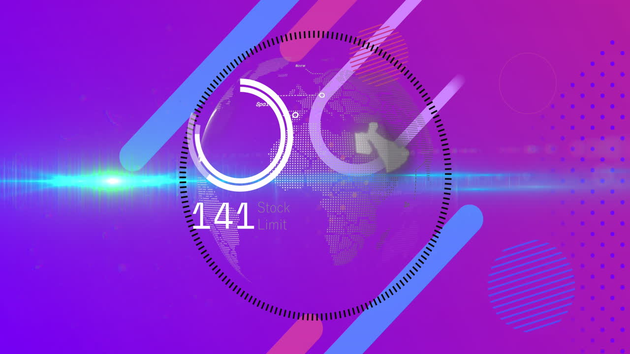 animación del procesamiento de datos sobre un fondo púrpura
