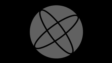 objeto gráfico en blanco y negro con efecto estroboscópico e hipnótico, que gira en el sentido de las agujas del reloj disminuyendo el tamaño de pantalla completa para desaparecer en el centro