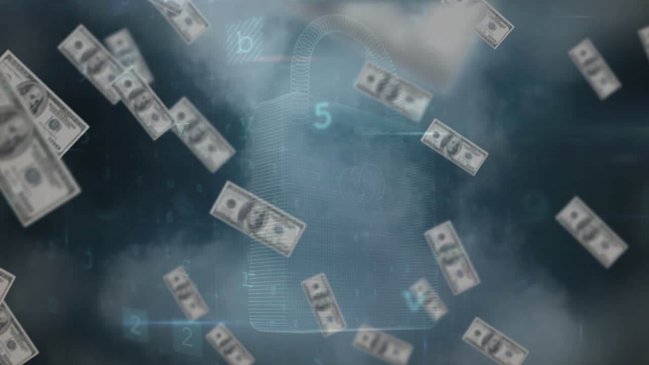 은행권에 대한 데이터 처리의 애니메이션