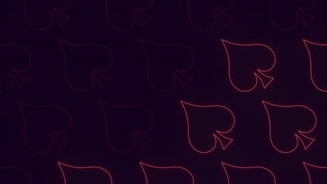 red neon spades card pattern on black gradient