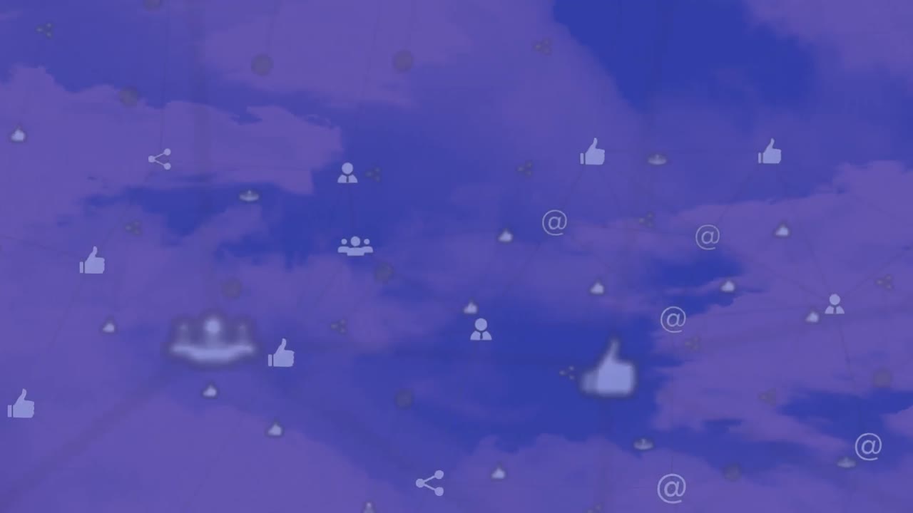 클라우드 상의 연결 네트워크의 애니메이션