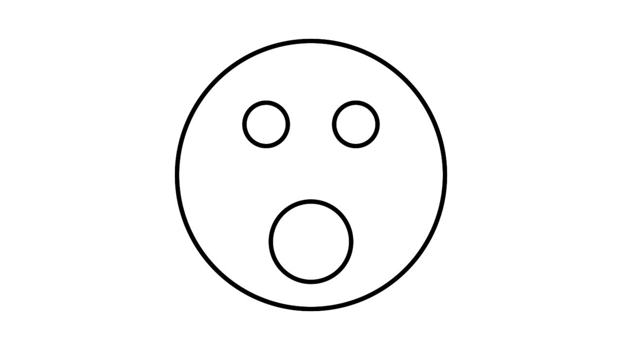 2d 애니메이션 이모티콘, 10개의 이모티컨, 슬, 미소, 분노, 놀라움... 색 배경 4k