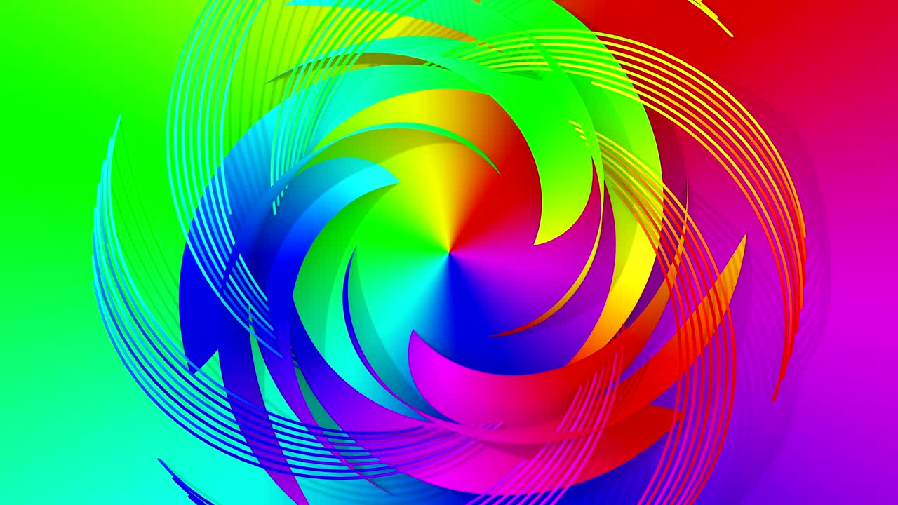 4K. Rainbow Abstract Digital Flower.