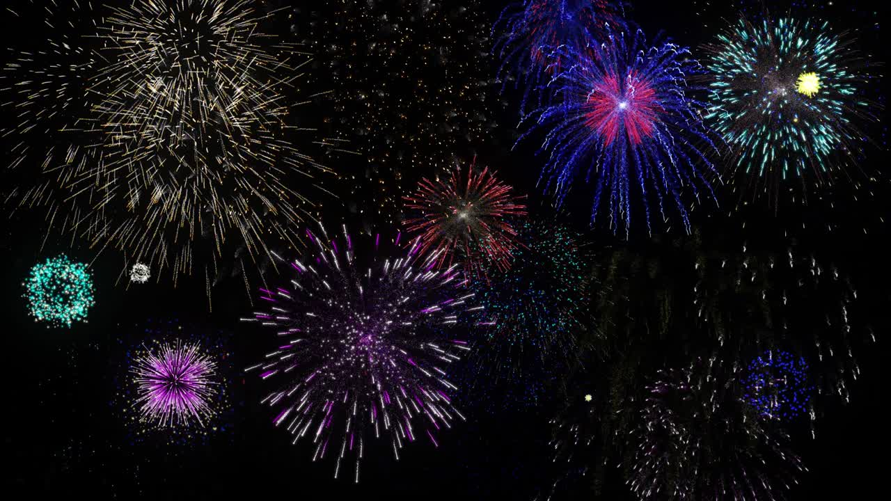 fuegos artificiales coloridos en el cielo nocturno