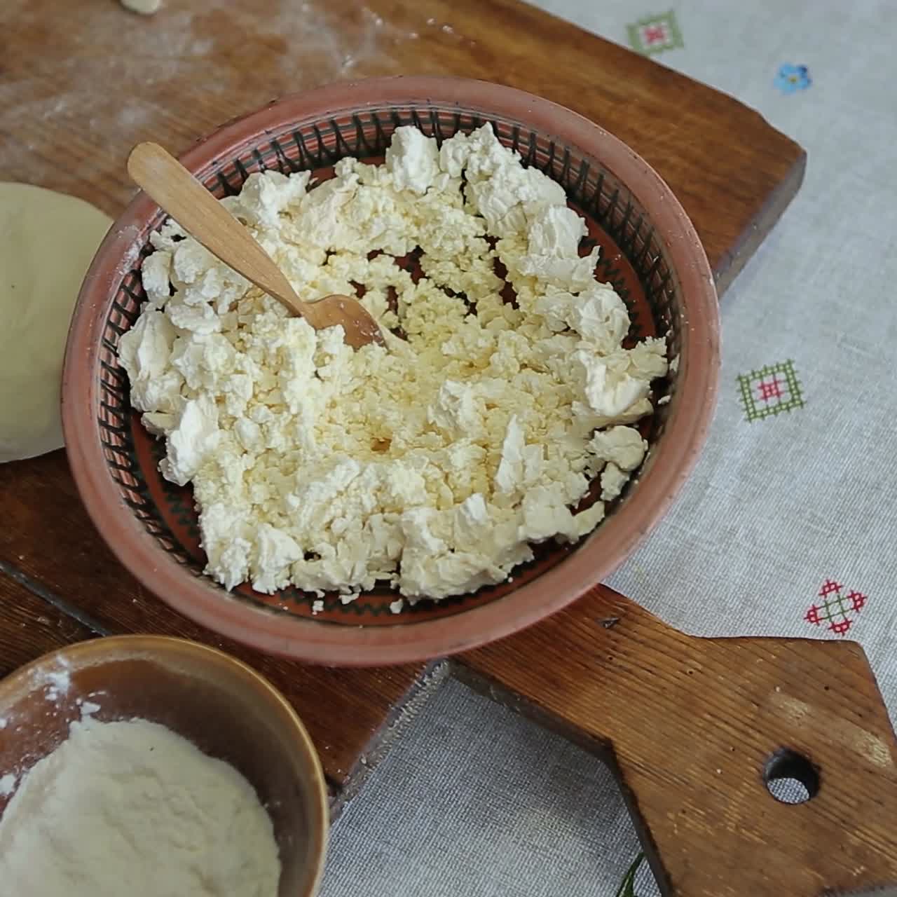 Making ukrainian dumplings
