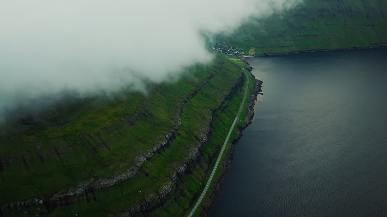 Dramatic Coastal Landscape with Road and Fjord