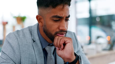 Confused,-thinking-and-businessman-working