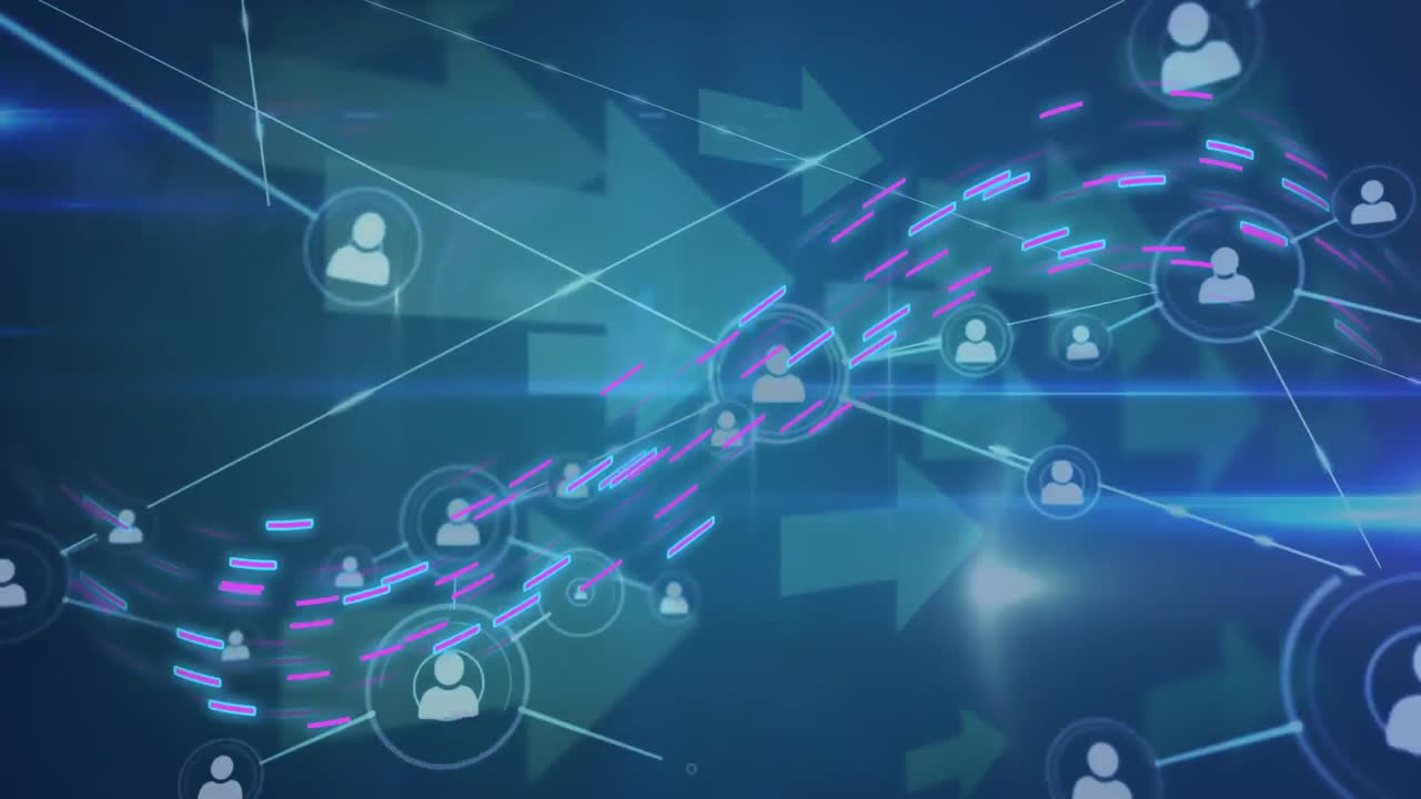 Animation of network of connections over arrows