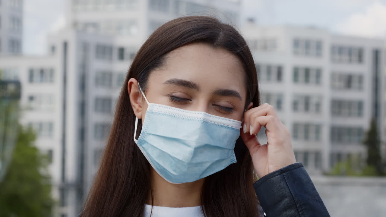 Woman feeling discomfort outdoors