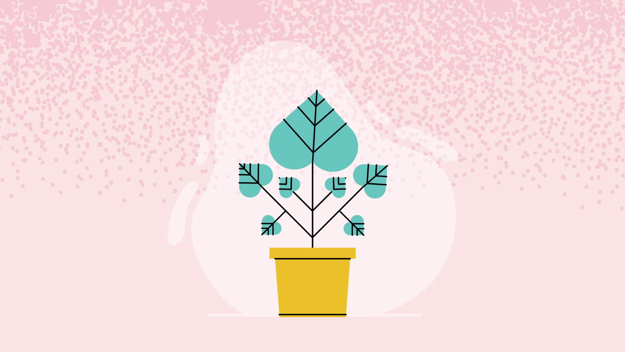 houseplant in pot nature animation