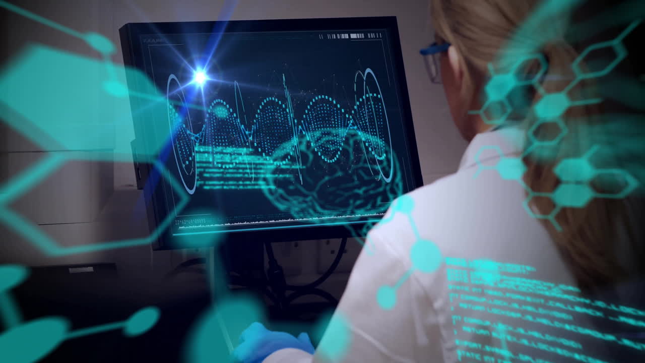 Premium stock video Animation of light and medical data processing
