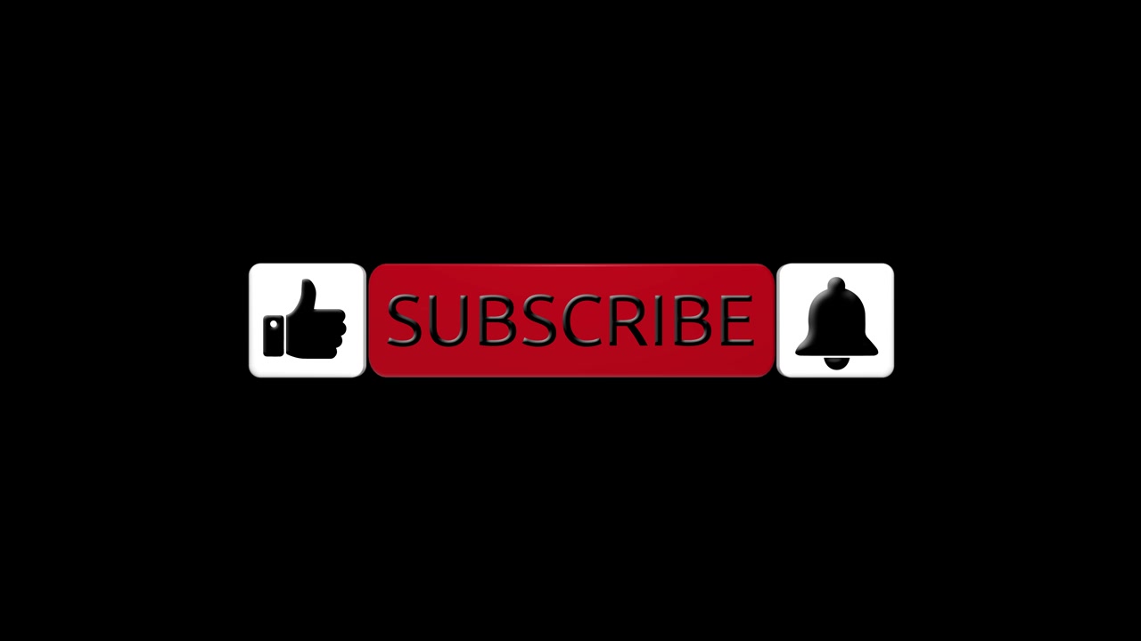 Clean subscribe banner thumbs up button notification bell isolated black backdrop gives a direct