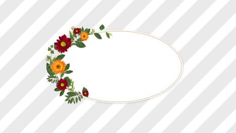 marco de fotos para el espacio de copia con flores decorativas rojas y naranjas