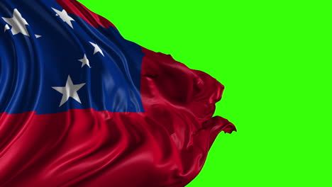 samoa flag on green screen