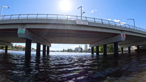 scenic canal view under a bridge