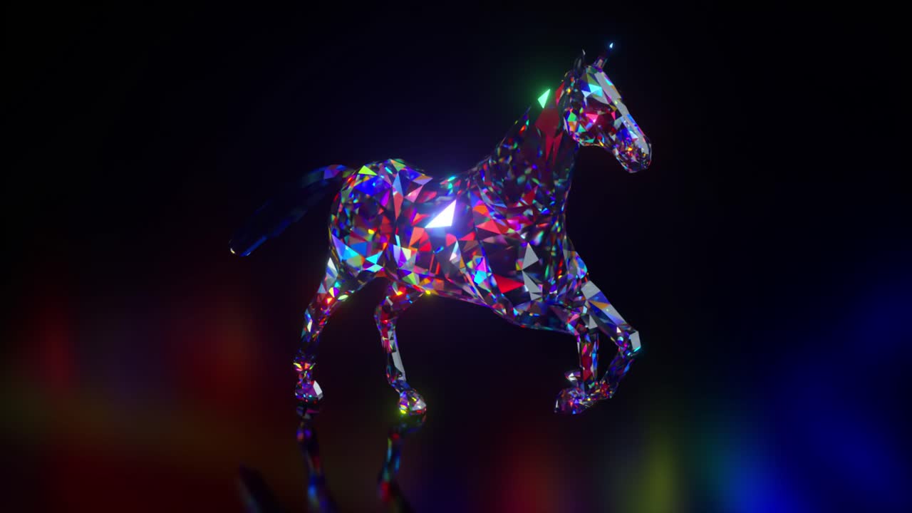 Glowing Crystal Horse 3D Model