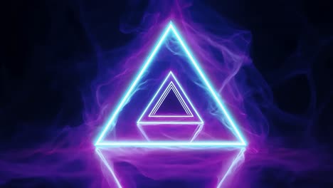 neon triangles in smoke