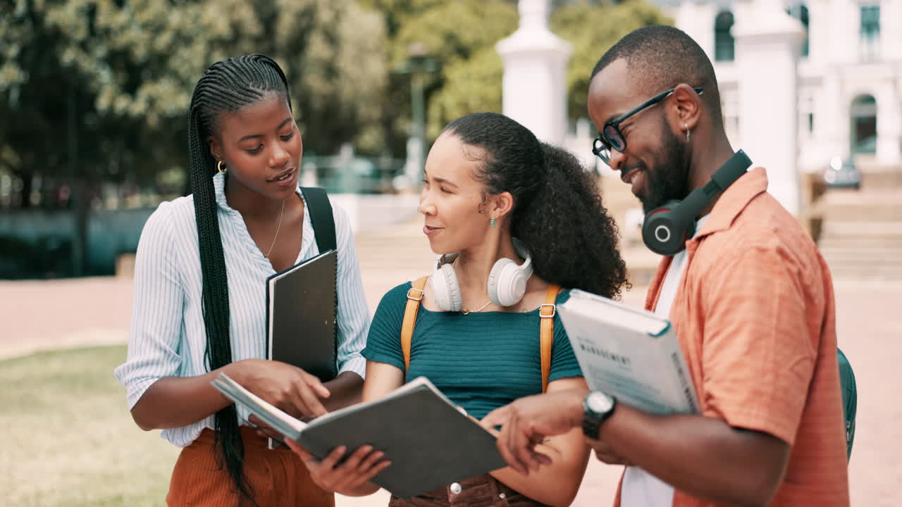 College Students Laughing and Discussing