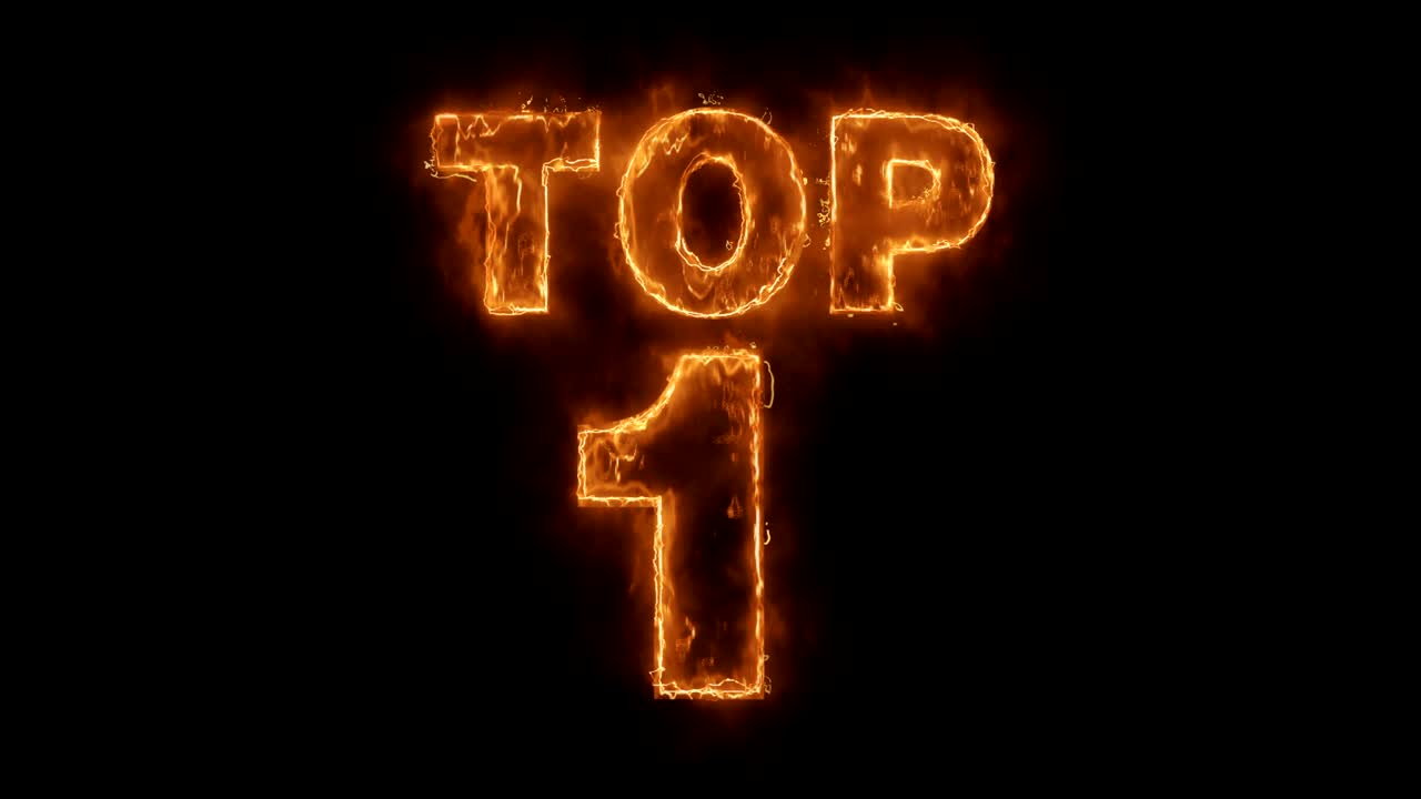 top 1 palabra animado caliente quema el bucle de llama de fuego realista.